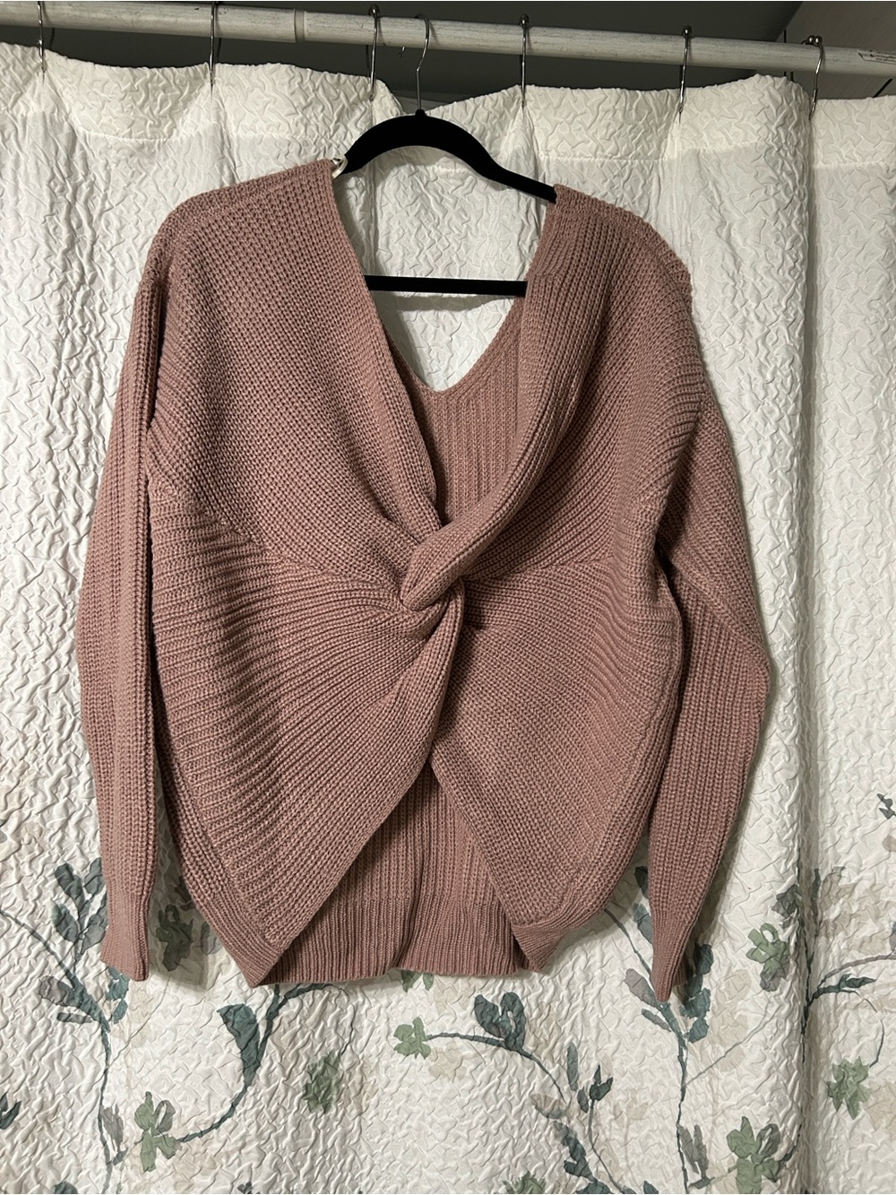Love Tree V-Neck Knotted Sweater -